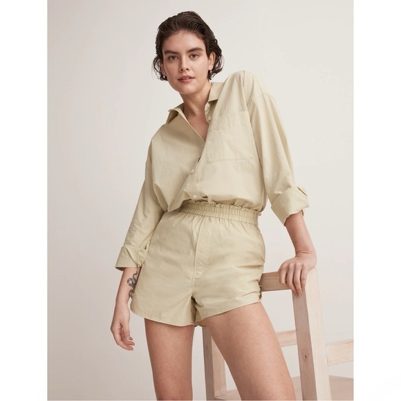 Madewell Pull-On Shorts in Signature Popin Faded Seagrass Pistachio Sage Green - Picture 1 of 15